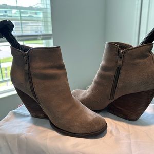 Genuine suede taupe Very Volatile Whitby booties.
